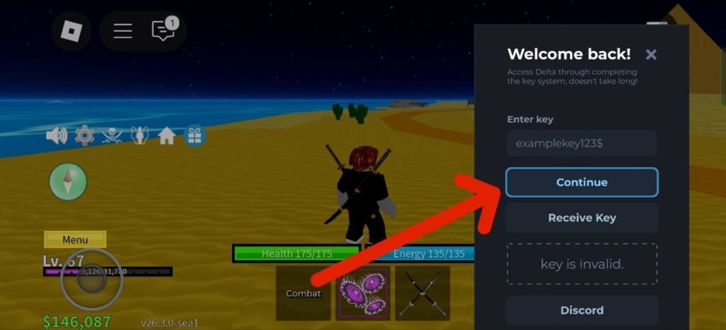 here getting delta executor key link